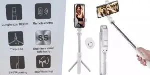 Read more about the article Il miglior selfie stick wireless Bluetooth Trepiede Wireless Q02 bianco